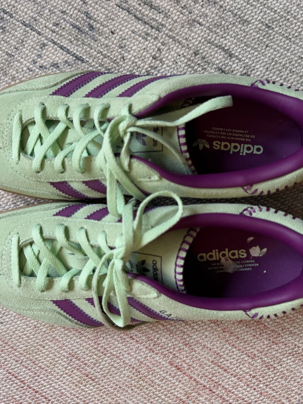 adidas Women Gazelle mint green and purple